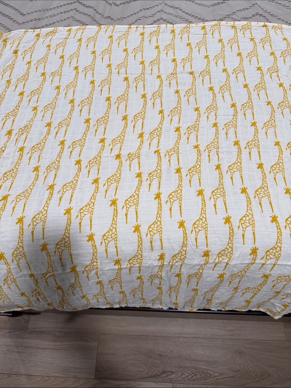 Milkbarn Yellow Giraffe Organic Cotton Muslin Swaddle Blanket